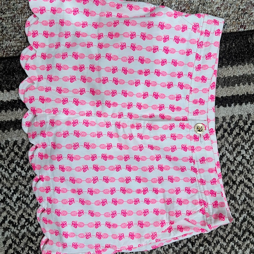 Pink and White Women's Shorts